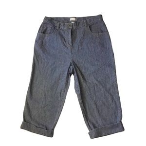 Christopher & Banks Railroad Striped High Waisted Capri Jeans Size 8